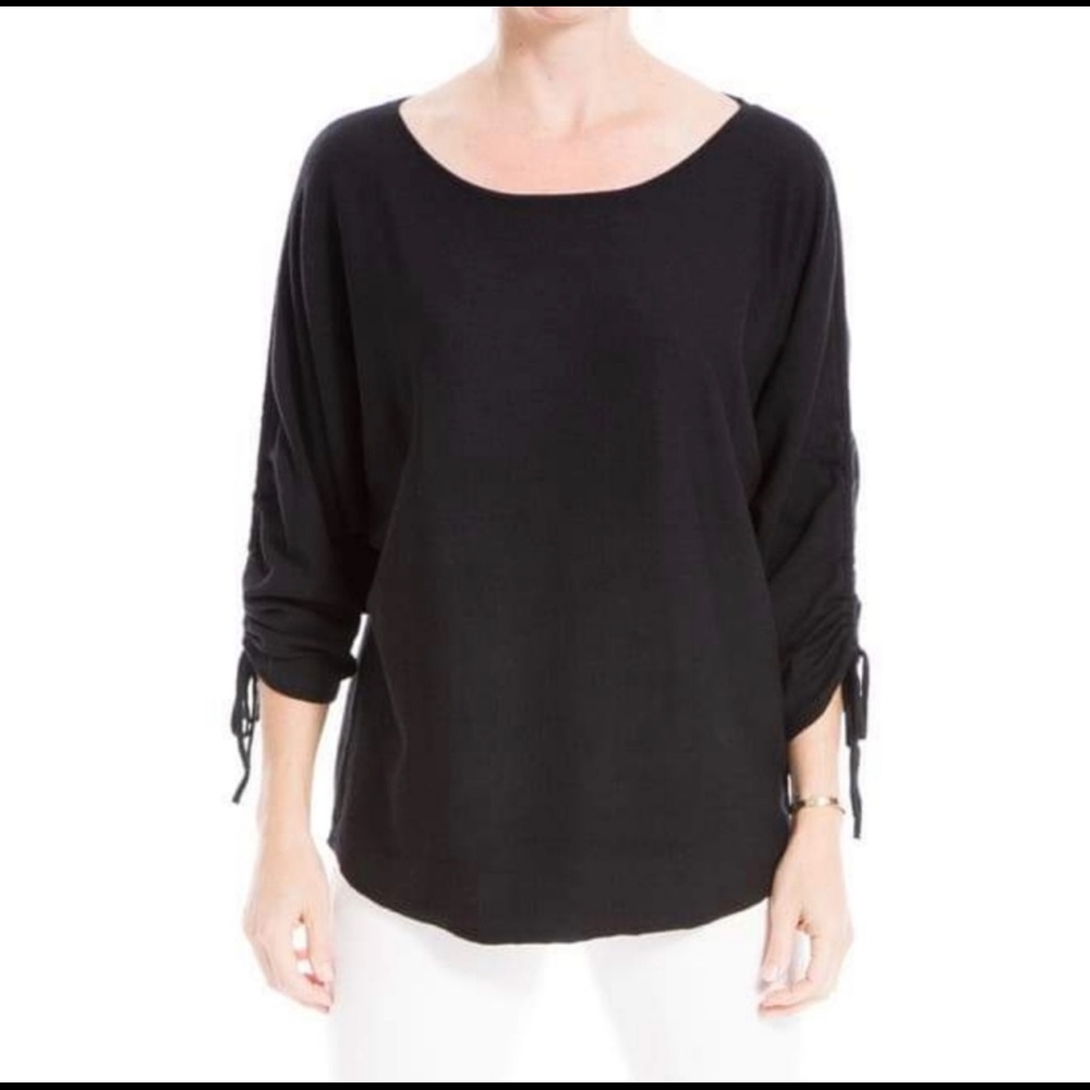 1299 NWT Max Studio Tie Sleeves Scoop neck Sweater. SzM